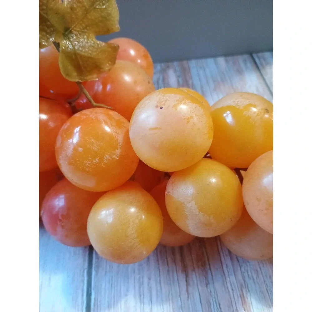 Vintage Realistic Fake Yellow Orange‎ Grapes Rubber Fruit Decor 1 Piece 11